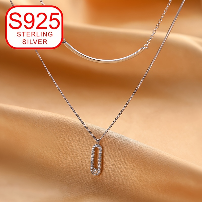 925 Silver Double Layer Collarbone Necklace